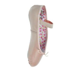Pink leather ballet shoe